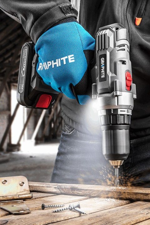 Wiertarko-wkrętarka akumulatorowa Energy+ 18V, Li-Ion, uchwyt samozaciskowy 13 mm, bez akumulatora Wiertarko-wkrętarka akumulatorowa Energy+ 18V, Li-Ion, uchwyt samozaciskowy 13 mm, bez akumulatora