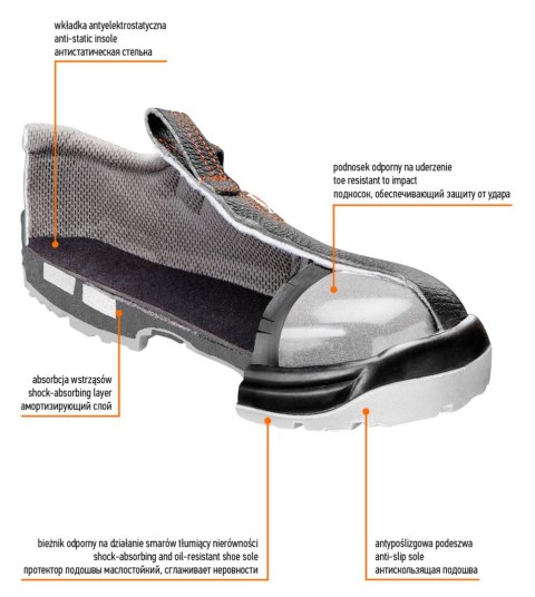 Sandały robocze S1 SRC, skórzane, rozmiar 47 Sandały robocze S1 SRC, skórzane, rozmiar 47