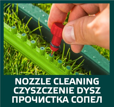 Zraszacz oscylacyjny, powierzchnia zraszania 12 x 18 m, 16 dyszy zraszających, igła do udrażniania dysz Zraszacz oscylacyjny, powierzchnia zraszania 12 x 18 m, 16 dyszy zraszających, igła do udrażniania dysz