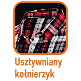 Koszula flanelowa krata czerwono-czarno-biała, rozmiar L