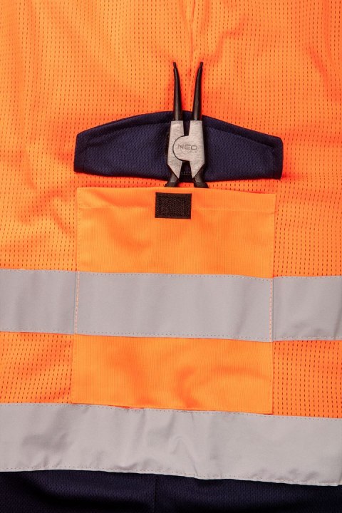 Krótkie spodenki ostrzegawcze, pomarańczowe, siatkowe, rozmiar S