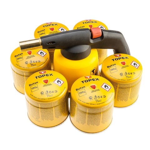 Lampa lutownicza gazowa na naboje + 6 naboi gazowych z zaworkiem