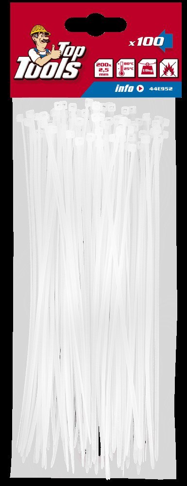 Opaski zaciskowe 2.5 x 200 mm, 100 szt. Opaski zaciskowe 2.5 x 200 mm, 100 szt.