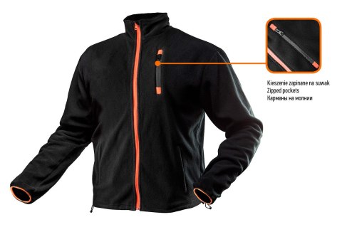 Bluza polarowa, czarna, rozmiar S/48