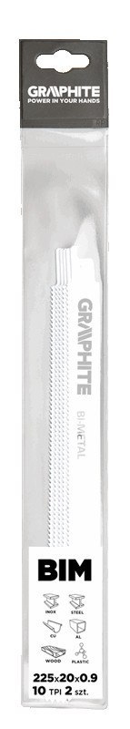 Brzeszczoty bagnetowe 225 x 20 x 0.9 mm, 10 TPI, kpl. 2 szt. Brzeszczoty bagnetowe 225 x 20 x 0.9 mm, 10 TPI, kpl. 2 szt.