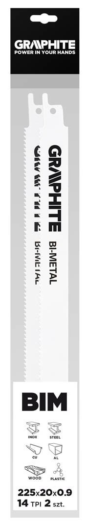 Brzeszczoty bagnetowe 225 x 20 x 0.9 mm, 10 TPI, kpl. 2 szt. Brzeszczoty bagnetowe 225 x 20 x 0.9 mm, 10 TPI, kpl. 2 szt.
