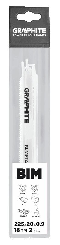 Brzeszczoty bagnetowe 225 x 20 x 0.9 mm, 18 TPI, kpl. 2 szt.