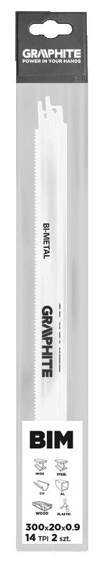 Brzeszczoty bagnetowe 300 x 20 x 0.9 mm, 14 TPI, kpl. 2 szt. Brzeszczoty bagnetowe 300 x 20 x 0.9 mm, 14 TPI, kpl. 2 szt.