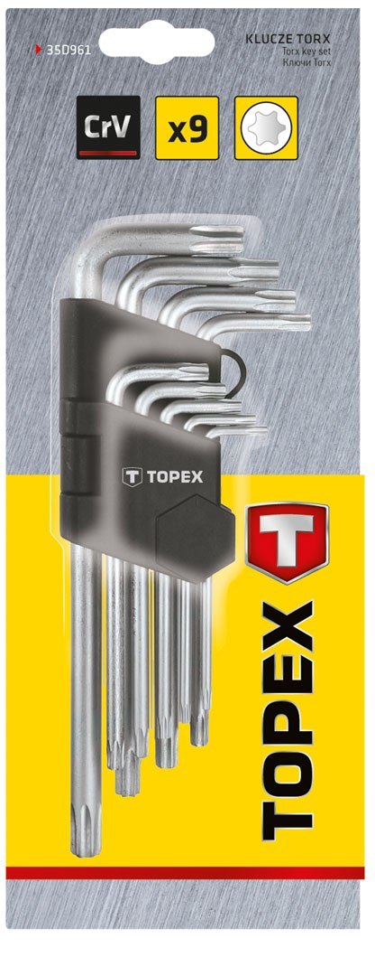 Klucze Torx T10-T50, zestaw 9 szt. Klucze Torx T10-T50, zestaw 9 szt.