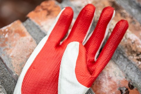 Rękawice robocze, 65% bawełna + 35% poliester powleczone gumą, 10"