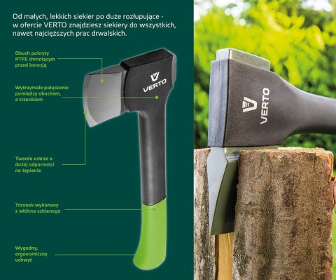 Siekiera 550g, obuch 410g, trzonek włókno, 9" Siekiera 550g, obuch 410g, trzonek włókno, 9"