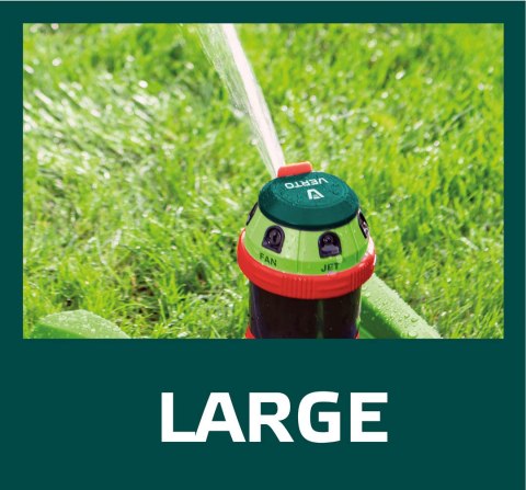 Zraszacz sektorowy, 6- funkcyjny z napędem, regulowany zasięg Zraszacz sektorowy, 6- funkcyjny z napędem, regulowany zasięg