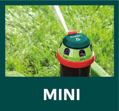 Zraszacz sektorowy, 6- funkcyjny z napędem, regulowany zasięg Zraszacz sektorowy, 6- funkcyjny z napędem, regulowany zasięg