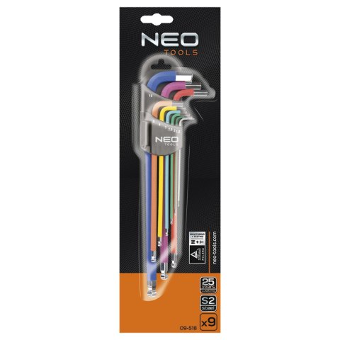 Klucze Torx T10-50, zestaw 9 szt., kolorowe Klucze Torx T10-50, zestaw 9 szt., kolorowe