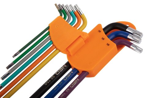 Klucze Torx T10-50, zestaw 9 szt., kolorowe Klucze Torx T10-50, zestaw 9 szt., kolorowe