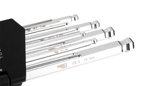 Klucze sześciokątne z końcówką kulistą, zestaw 9 szt. Klucze sześciokątne z końcówką kulistą, zestaw 9 szt.