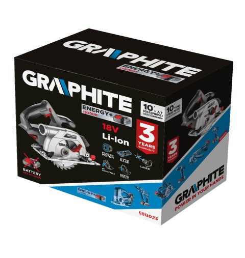 Pilarka tarczowa bezszczotkowa akumulatorowa Energy+ 18V, Li-Ion, tarcza 165 x 20mm, bez akumulatora Pilarka tarczowa bezszczotkowa akumulatorowa Energy+ 18V, Li-Ion, tarcza 165 x 20mm, bez akumulatora