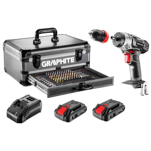 Zestaw Energy+ w walizce aluminiowej: wiertarko wkrętarka 18V 10mm, akumulator 2x2Ah, 109 akcesoriów Zestaw Energy+ w walizce aluminiowej: wiertarko wkrętarka 18V 10mm, akumulator 2x2Ah, 109 akcesoriów