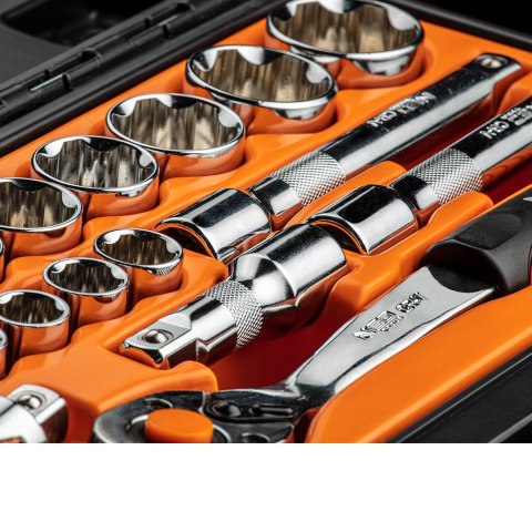 Klucze nasadowe 1/2", zestaw 23 szt. Klucze nasadowe 1/2", zestaw 23 szt.