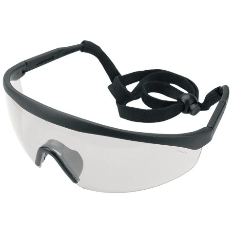 Okulary ochronne, białe, regulowane zauszniki, klasa odporności F Okulary ochronne, białe, regulowane zauszniki, klasa odporności F