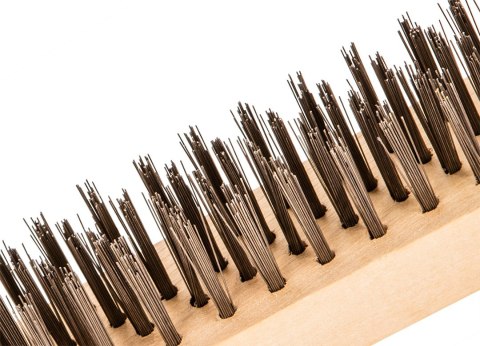 Szczotka druciana 4-rzędowa, drewniany uchwyt