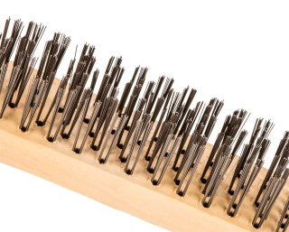 Szczotka druciana 6-rzędowa, drewniany uchwyt