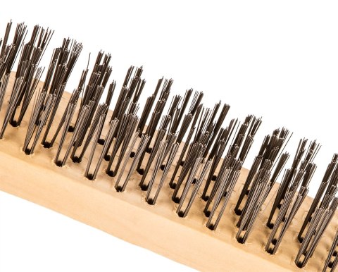 Szczotka druciana 6-rzędowa, drewniany uchwyt