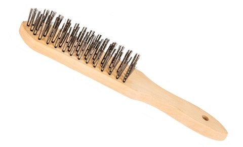 Szczotka druciana 6-rzędowa, drewniany uchwyt