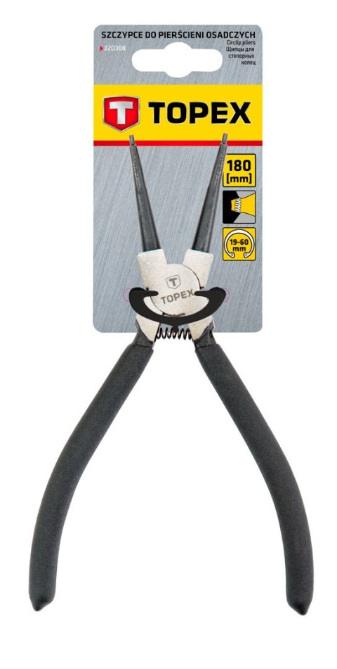 Szczypce segera do pierścieni osadczych 180 mm, wewnętrzne, proste Szczypce segera do pierścieni osadczych 180 mm, wewnętrzne, proste