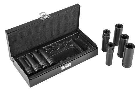 Nasadki udarowe 1/2", 10-24 mm, zestaw 10 szt. Nasadki udarowe 1/2", 10-24 mm, zestaw 10 szt.