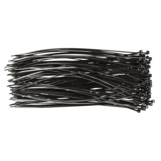 Opaski zaciskowe 2.5 x 200 mm, 100 szt., czarne