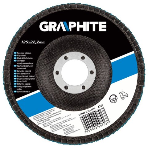 Ściernica listkowa 125 x 22.2 mm, K120, cyrkonowa Ściernica listkowa 125 x 22.2 mm, K120, cyrkonowa