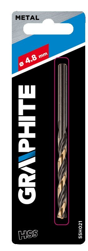 Wiertło do metalu HSS-CNC, 124°, "Pro-Tec", 4.8 mm