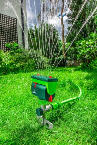 Zraszacz oscylacyjny z wielokierunkową regulacją zasięgu, powierzchnia zraszania do 208 m2