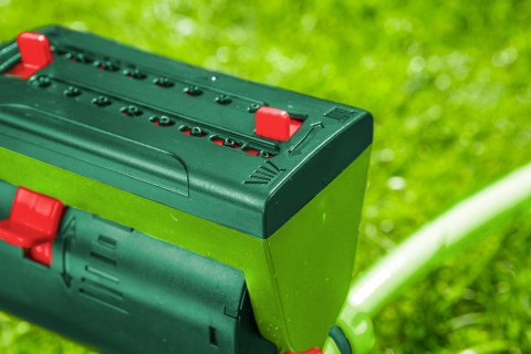 Zraszacz oscylacyjny z wielokierunkową regulacją zasięgu, powierzchnia zraszania do 208 m2 Zraszacz oscylacyjny z wielokierunkową regulacją zasięgu, powierzchnia zraszania do 208 m2