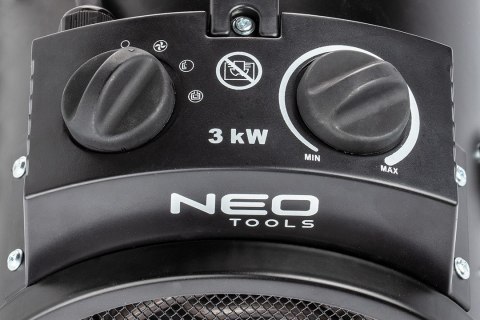 Nagrzewnica elektryczna 3kW przemysł, regulacja ustawienia, IPX4 Nagrzewnica elektryczna 3kW przemysł, regulacja ustawienia, IPX4