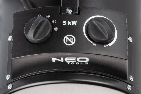 Nagrzewnica elektryczna 5kW przemysł, regulacja ustawienia, IPX4 Nagrzewnica elektryczna 5kW przemysł, regulacja ustawienia, IPX4