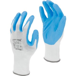 Rękawice nitr. biało-nieb. l221610p, karta, "10", ce, lahti