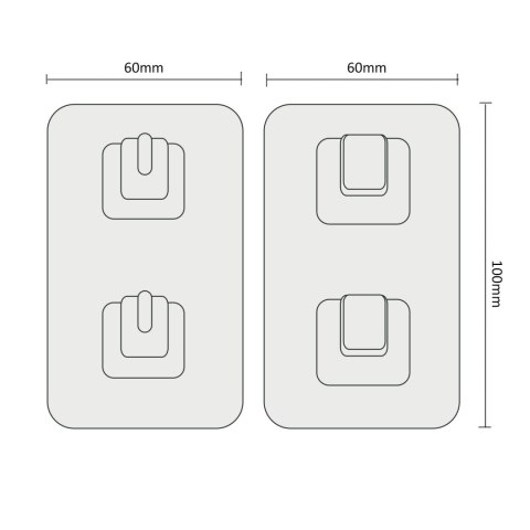 Samoprzylepny zestaw montażowy na ściane do dozownika Promedix 
PR-475, pasuje do PR-470