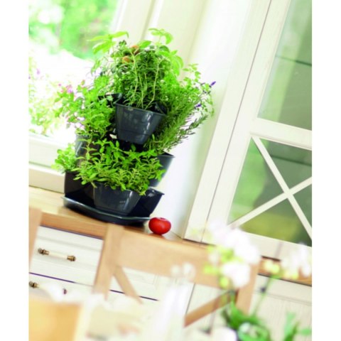 Doniczka potrójna do ziół Coubi Herbal antracyt