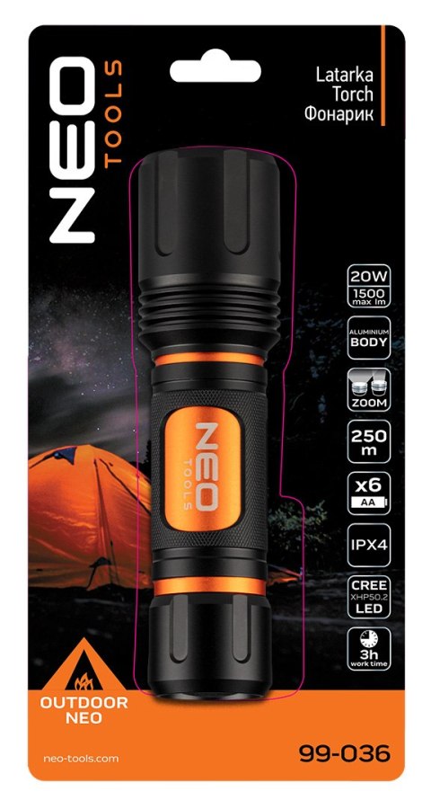 Latarka bateryjna 6 x AA 1500 lm CREE XHP50.2 LED