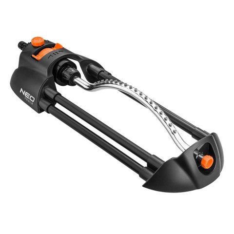 Zraszacz oscylacyjny, metalowy pałąk, 18 dysz, regulacja siły strumienia Zraszacz oscylacyjny, metalowy pałąk, 18 dysz, regulacja siły strumienia