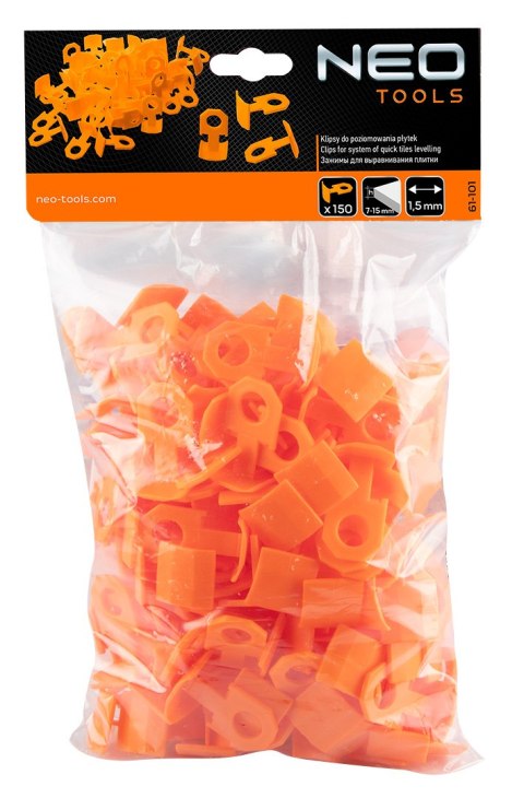 Klipsy do poziomowania płytek 150 szt. 1.5mm Klipsy do poziomowania płytek 150 szt. 1.5mm