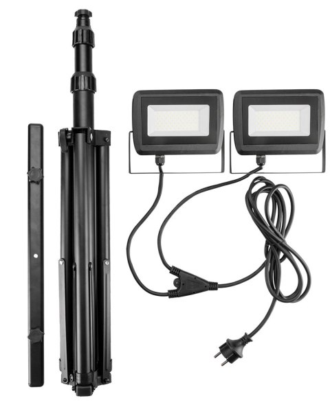Reflektor podwójny 2x50W SMD LED 8500lm 230V na statywie 1.8m Reflektor podwójny 2x50W SMD LED 8500lm 230V na statywie 1.8m