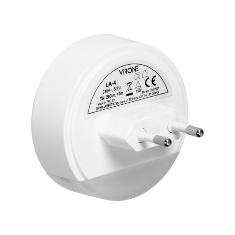 Lampka nocna LED z czujnikiem ruchu, z funkcją korytarzową 0,2W/3W, 200lm Lampka nocna LED z czujnikiem ruchu, z funkcją korytarzową 0,2W/3W, 200lm