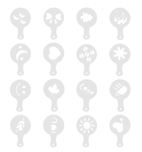 AG514B Szablony do kawy deserów 16szt