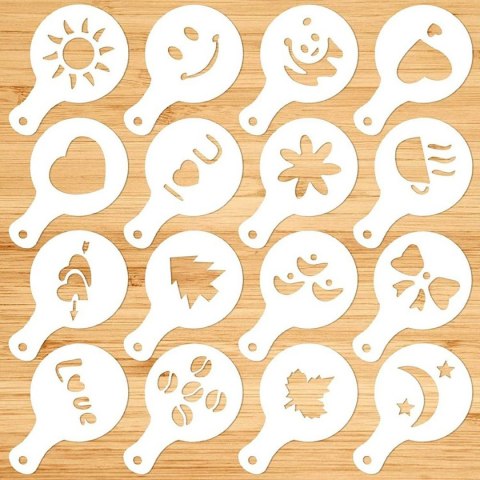 AG514B Szablony do kawy deserów 16szt