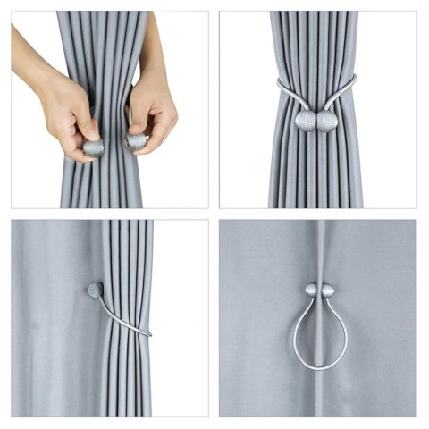 AG701 Klamra do firan zasłon szara 2szt