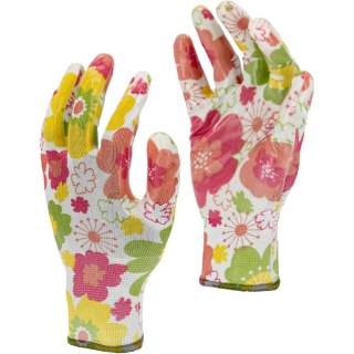 Rękawice nitr. kwiatki róż. l221708p, karta, "8", ce, lahti