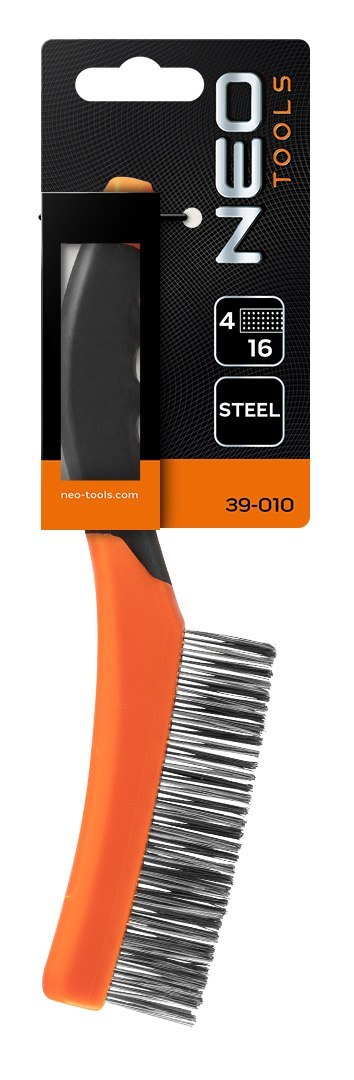 Szczotka druciana, drut stalowy, 4x16 rzędów